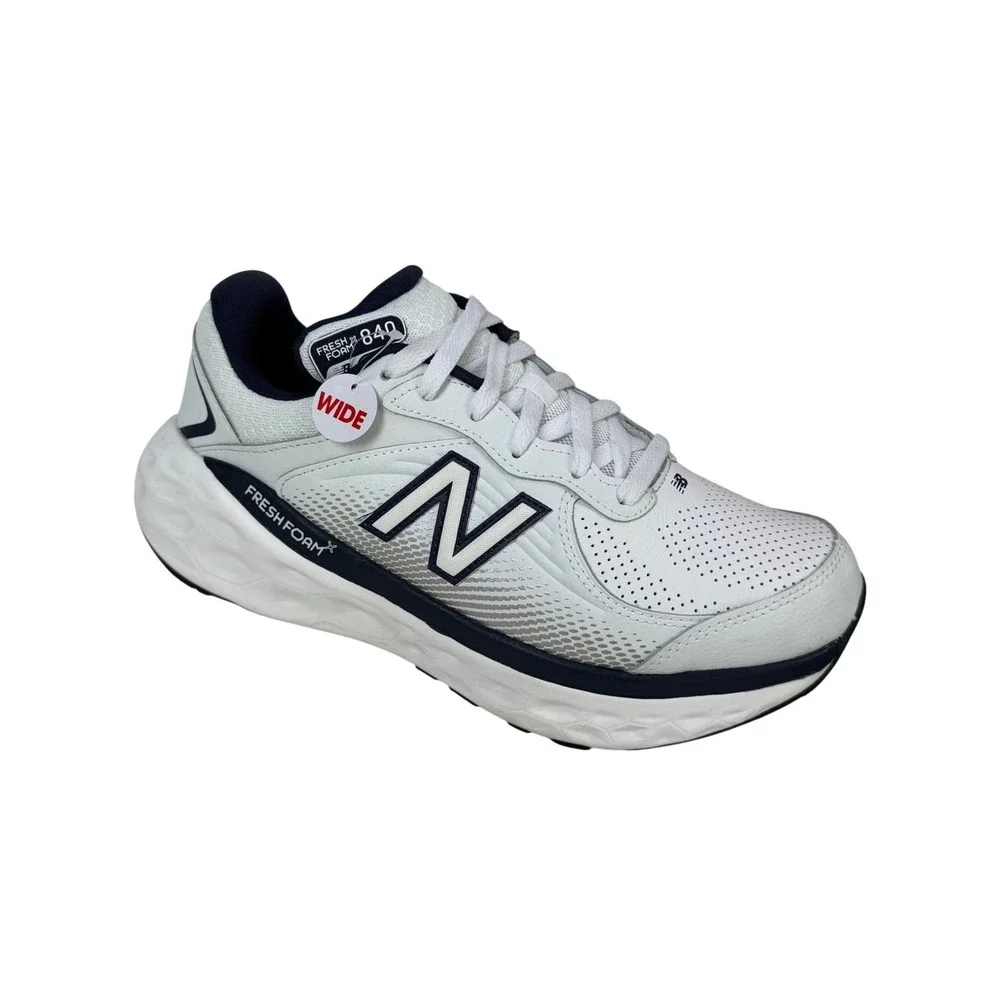 New Balance Fresh Foam X 840v1 Walking Shoes Mens 10 2E Wide White Navy MW840FW1